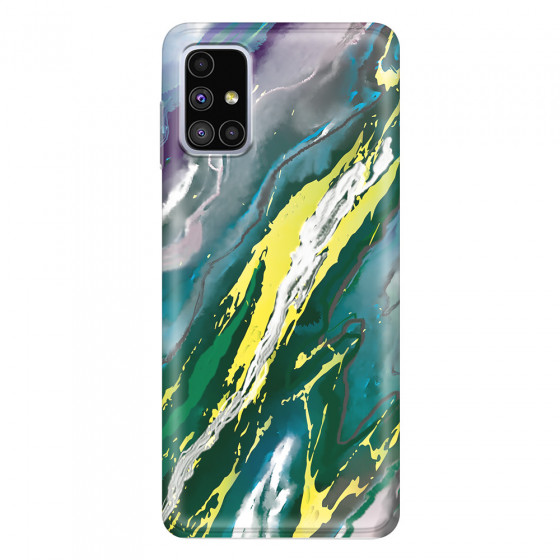 SAMSUNG - Galaxy M51 - Soft Clear Case - Marble Rainforest Green