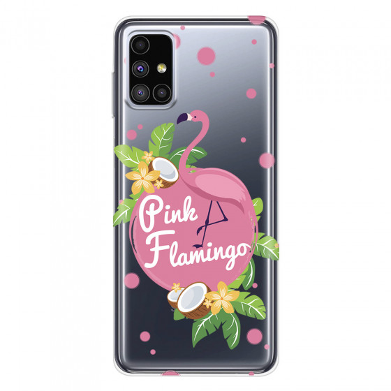 SAMSUNG - Galaxy M51 - Soft Clear Case - Pink Flamingo