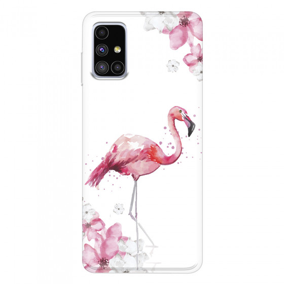 SAMSUNG - Galaxy M51 - Soft Clear Case - Pink Tropes
