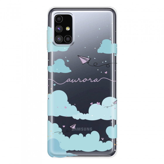 SAMSUNG - Galaxy M51 - Soft Clear Case - Up in the Clouds Purple