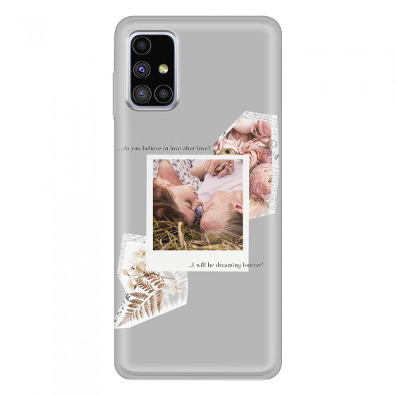 SAMSUNG - Galaxy M51 - Soft Clear Case - Vintage Grey Collage Phone Case