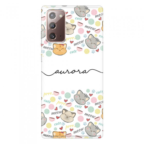 SAMSUNG - Galaxy Note20 - Soft Clear Case - Cute Kitten Pattern