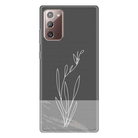 SAMSUNG - Galaxy Note20 - Soft Clear Case - Dark Grey Marble Flower