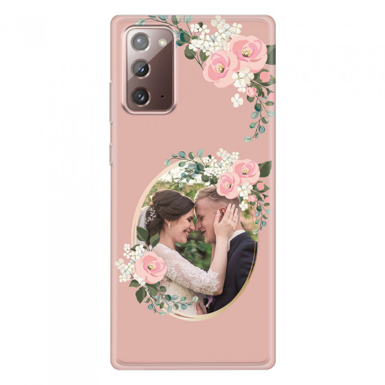 SAMSUNG - Galaxy Note20 - Soft Clear Case - Pink Floral Mirror Photo