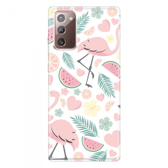 SAMSUNG - Galaxy Note20 - Soft Clear Case - Tropical Flamingo III