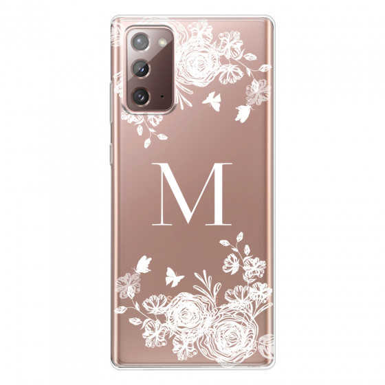 SAMSUNG - Galaxy Note20 - Soft Clear Case - White Lace Monogram