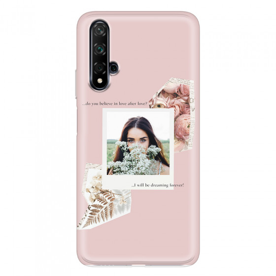 HUAWEI - Nova 5T - Soft Clear Case - Vintage Pink Collage Phone Case
