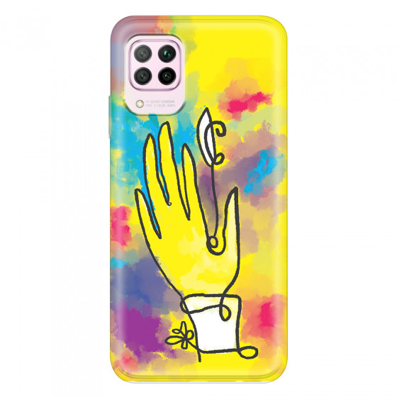 HUAWEI - P40 Lite - Soft Clear Case - Abstract Hand Paint