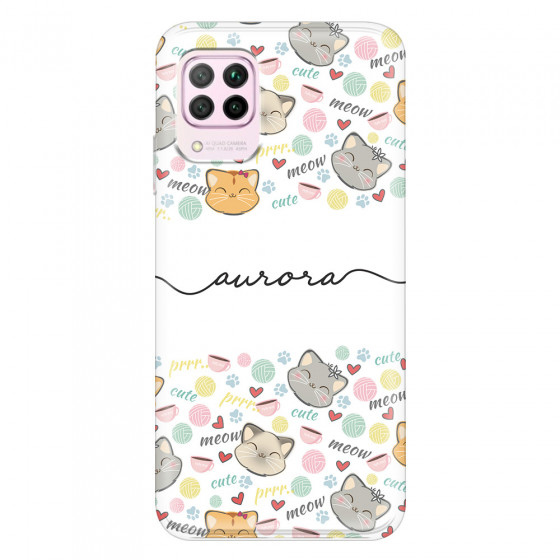HUAWEI - P40 Lite - Soft Clear Case - Cute Kitten Pattern