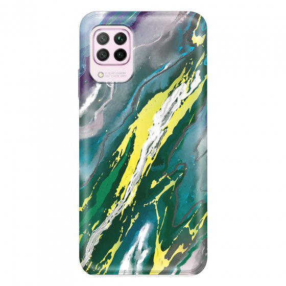 HUAWEI - P40 Lite - Soft Clear Case - Marble Rainforest Green