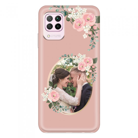HUAWEI - P40 Lite - Soft Clear Case - Pink Floral Mirror Photo