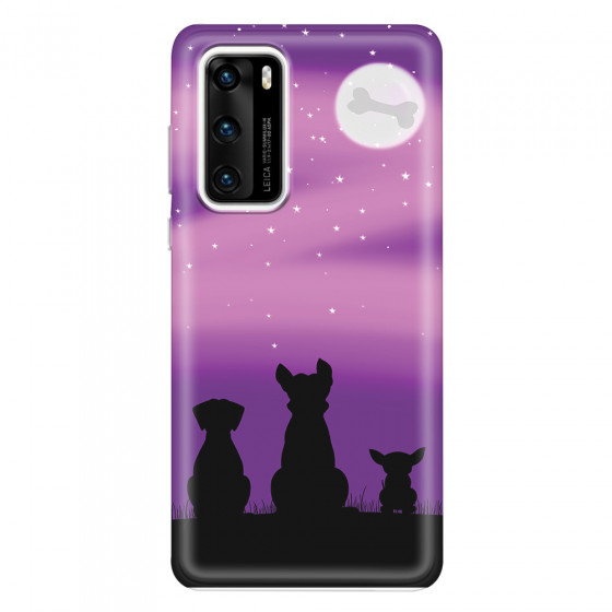 HUAWEI - P40 - Soft Clear Case - Dog's Desire Violet Sky