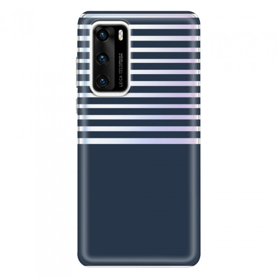 HUAWEI - P40 - Soft Clear Case - Life in Blue Stripes