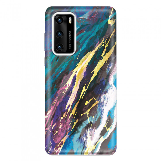HUAWEI - P40 - Soft Clear Case - Marble Bahama Blue