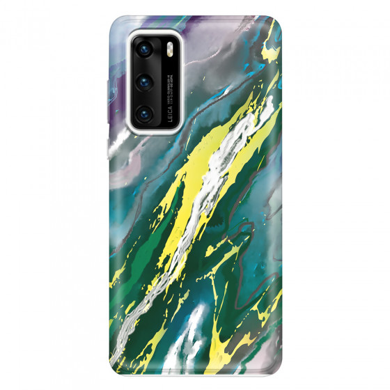 HUAWEI - P40 - Soft Clear Case - Marble Rainforest Green
