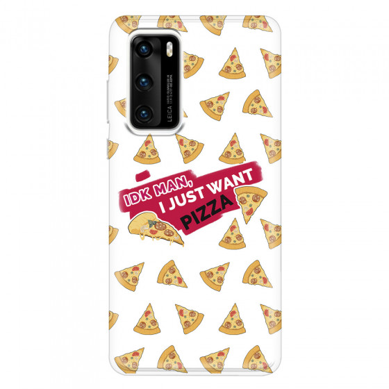 HUAWEI - P40 - Soft Clear Case - Want Pizza Men Phone Case