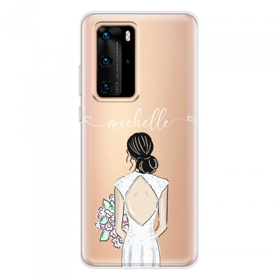 HUAWEI - P40 Pro - Soft Clear Case - Bride To Be Blackhair II.