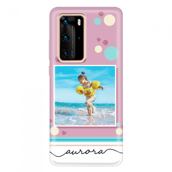 HUAWEI - P40 Pro - Soft Clear Case - Cute Dots Photo Case