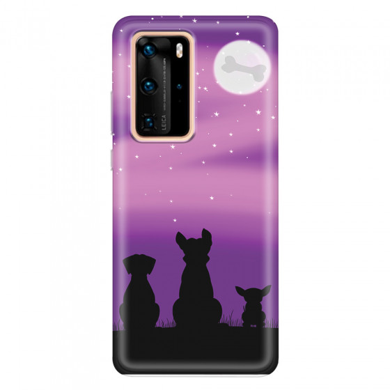 HUAWEI - P40 Pro - Soft Clear Case - Dog's Desire Violet Sky