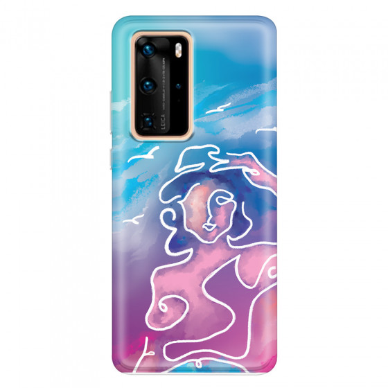 HUAWEI - P40 Pro - Soft Clear Case - Lady With Seagulls
