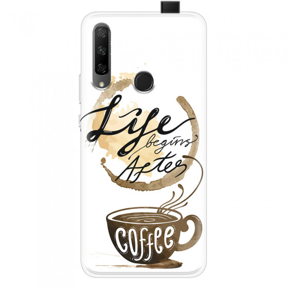 HONOR - Honor 9X - Soft Clear Case - Life begins after coffee