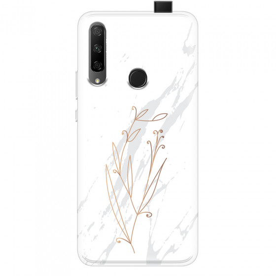 HONOR - Honor 9X - Soft Clear Case - White Marble Flowers