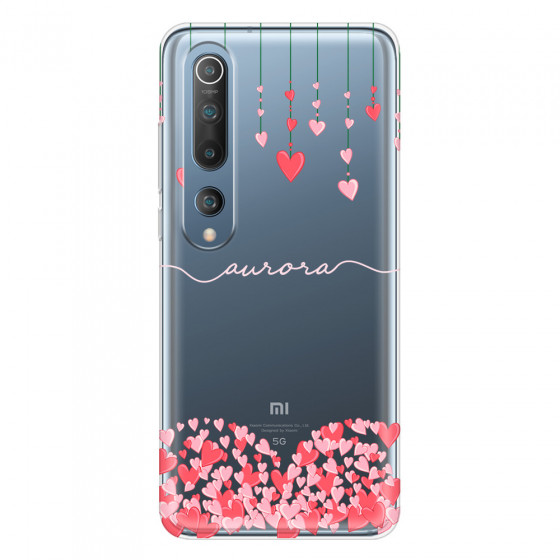 XIAOMI - Mi 10 - Soft Clear Case - Love Hearts Strings Pink