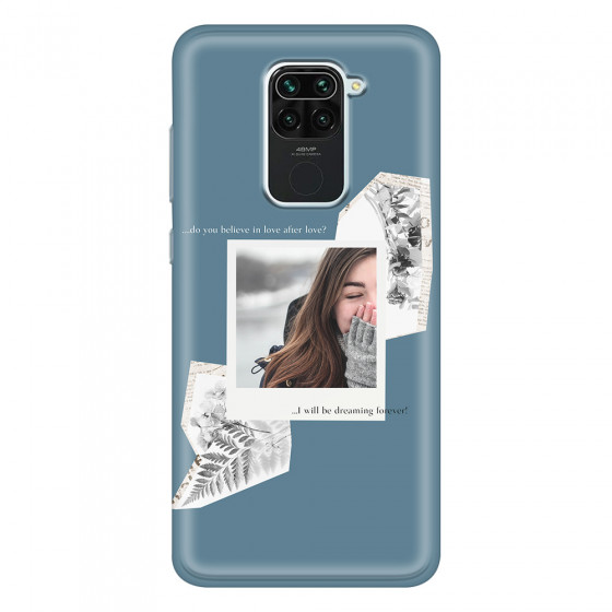 XIAOMI - Redmi Note 9 - Soft Clear Case - Vintage Blue Collage Phone Case