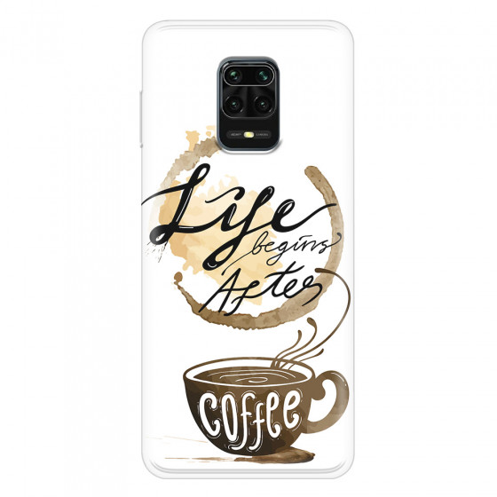 XIAOMI - Redmi Note 9 Pro / Note 9S - Soft Clear Case - Life begins after coffee