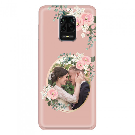 XIAOMI - Redmi Note 9 Pro / Note 9S - Soft Clear Case - Pink Floral Mirror Photo