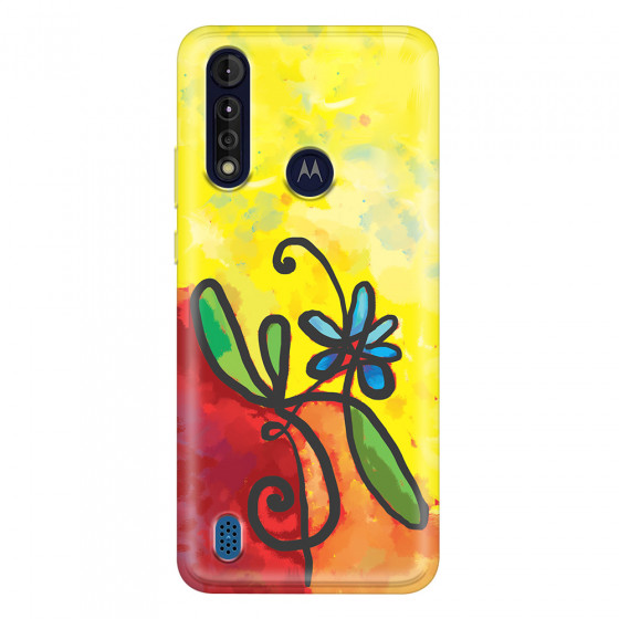 MOTOROLA by LENOVO - Moto G8 Power Lite - Soft Clear Case - Flower in Picasso Style
