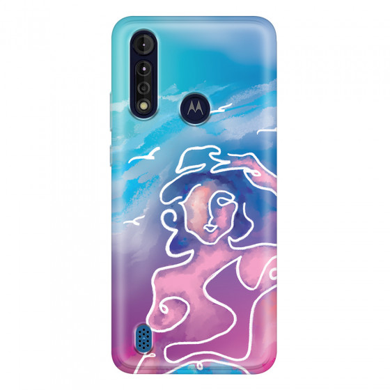 MOTOROLA by LENOVO - Moto G8 Power Lite - Soft Clear Case - Lady With Seagulls