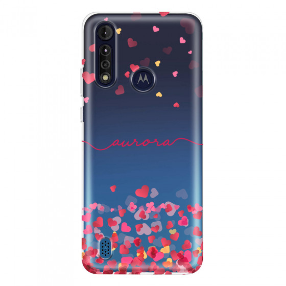 MOTOROLA by LENOVO - Moto G8 Power Lite - Soft Clear Case - Scattered Hearts
