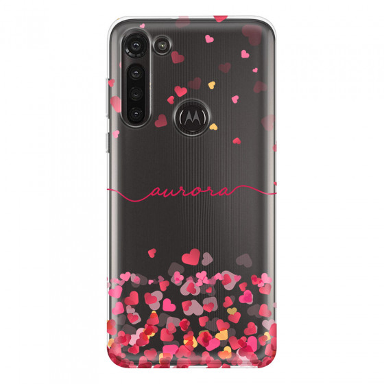 MOTOROLA by LENOVO - Moto G8 Power - Soft Clear Case - Scattered Hearts