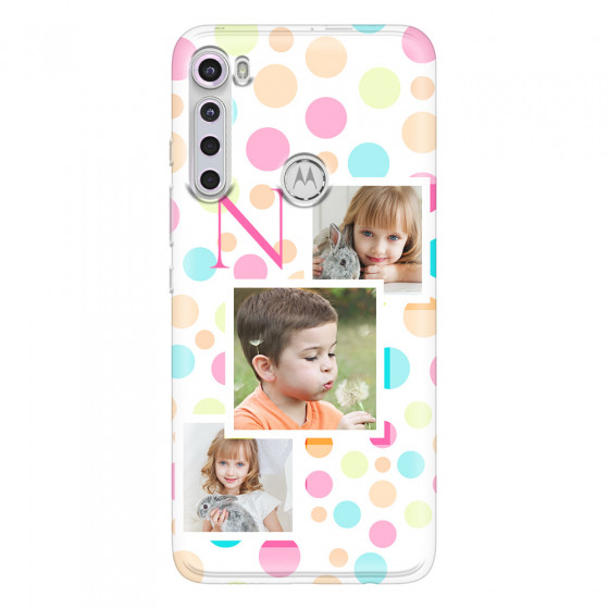 MOTOROLA by LENOVO - Moto One Fusion Plus - Soft Clear Case - Cute Dots Initial