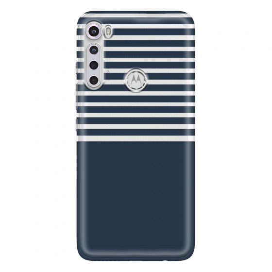 MOTOROLA by LENOVO - Moto One Fusion Plus - Soft Clear Case - Life in Blue Stripes