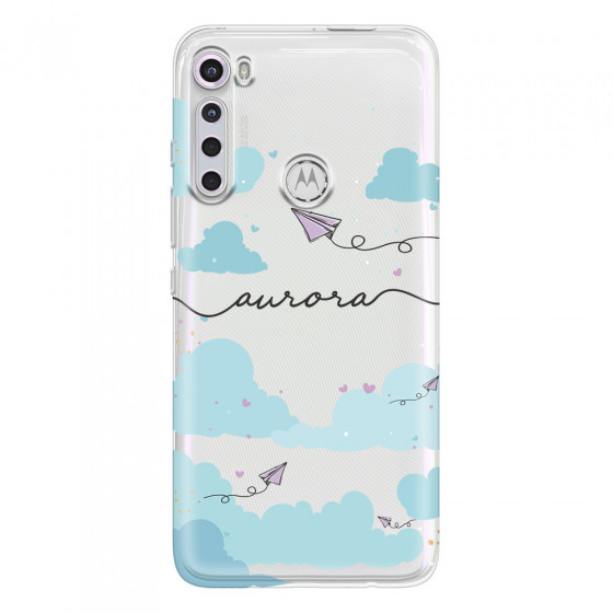 MOTOROLA by LENOVO - Moto One Fusion Plus - Soft Clear Case - Up in the Clouds