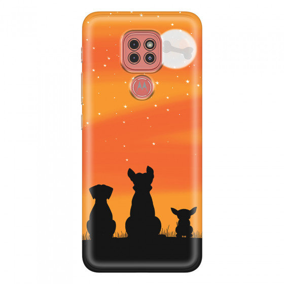 MOTOROLA by LENOVO - Moto G9 Play - Soft Clear Case - Dog's Desire Orange Sky