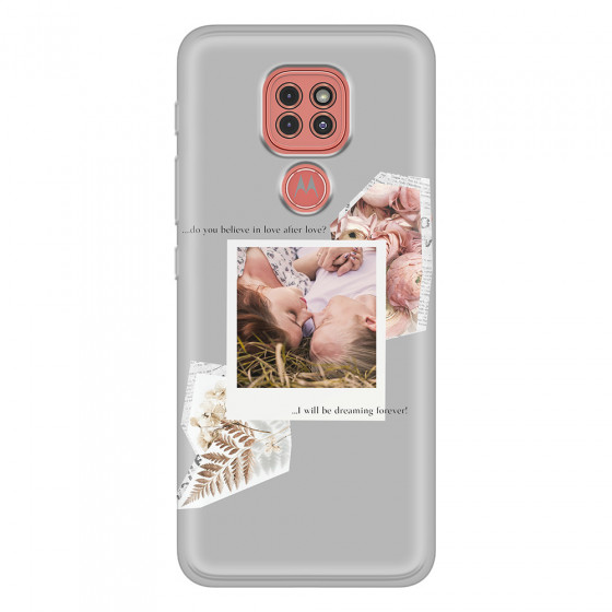 MOTOROLA by LENOVO - Moto G9 Play - Soft Clear Case - Vintage Grey Collage Phone Case