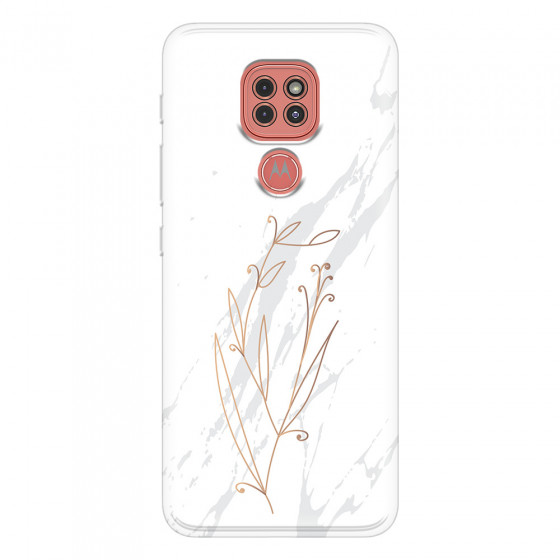 MOTOROLA by LENOVO - Moto G9 Play - Soft Clear Case - White Marble Flowers
