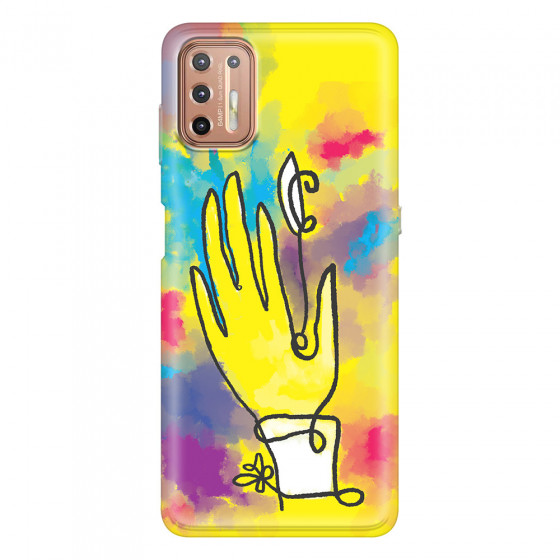 MOTOROLA by LENOVO - Moto G9 Plus - Soft Clear Case - Abstract Hand Paint