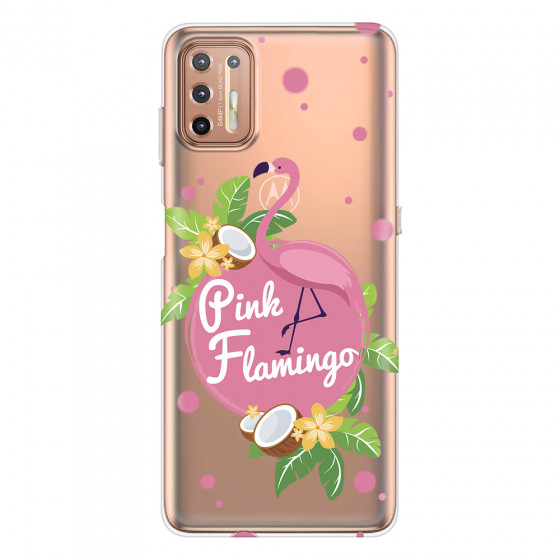 MOTOROLA by LENOVO - Moto G9 Plus - Soft Clear Case - Pink Flamingo