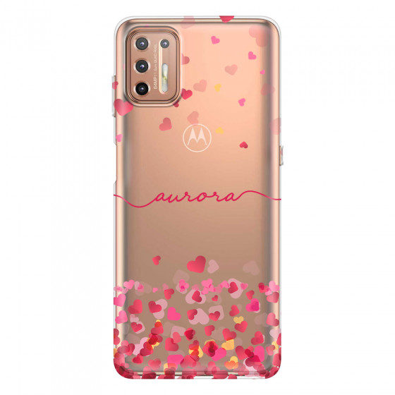 MOTOROLA by LENOVO - Moto G9 Plus - Soft Clear Case - Scattered Hearts