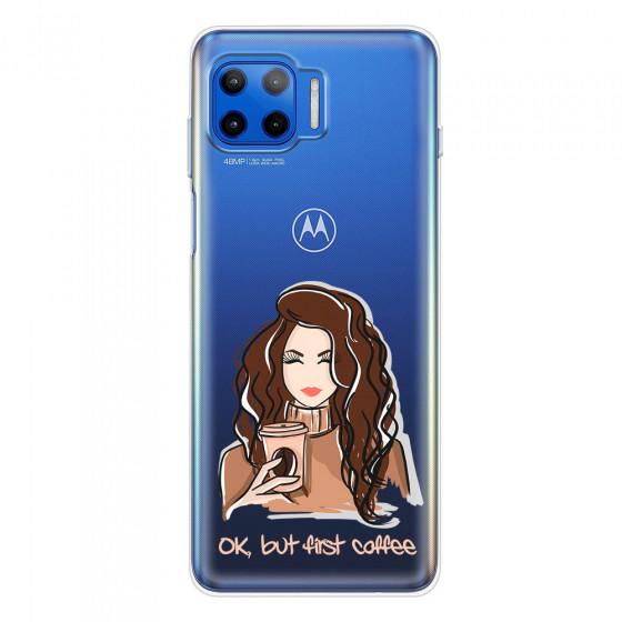 MOTOROLA by LENOVO - Moto G 5G Plus - Soft Clear Case - But First Coffee Light