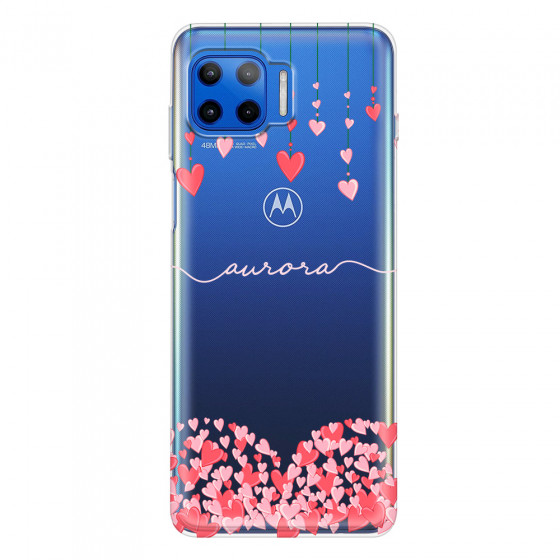 MOTOROLA by LENOVO - Moto G 5G Plus - Soft Clear Case - Love Hearts Strings Pink