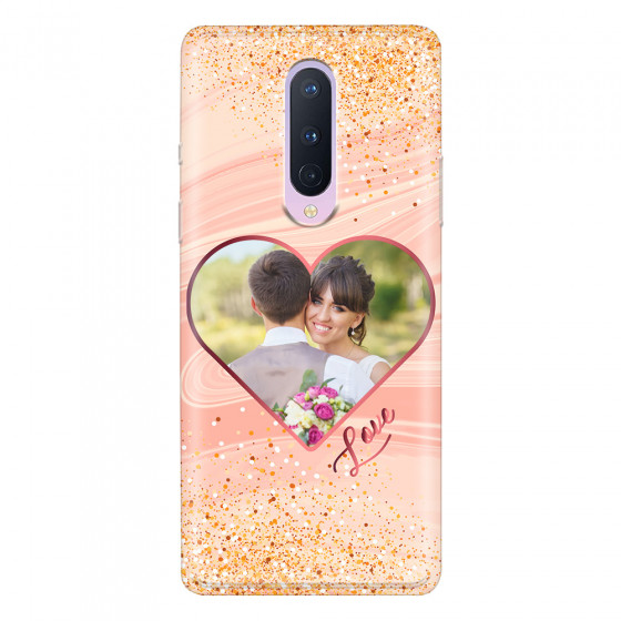 ONEPLUS - OnePlus 8 - Soft Clear Case - Glitter Love Heart Photo