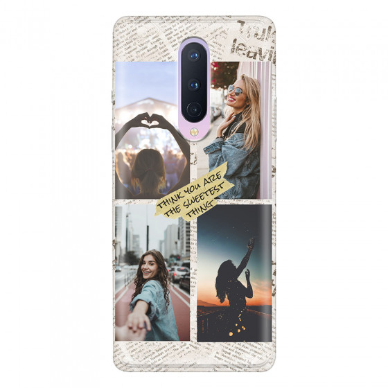 ONEPLUS - OnePlus 8 - Soft Clear Case - Newspaper Vibes Phone Case