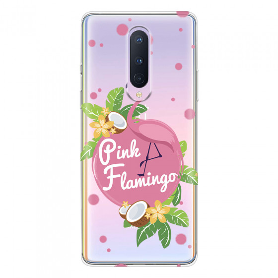 ONEPLUS - OnePlus 8 - Soft Clear Case - Pink Flamingo