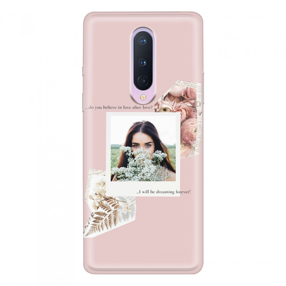 ONEPLUS - OnePlus 8 - Soft Clear Case - Vintage Pink Collage Phone Case