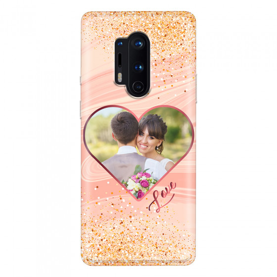 ONEPLUS - OnePlus 8 Pro - Soft Clear Case - Glitter Love Heart Photo
